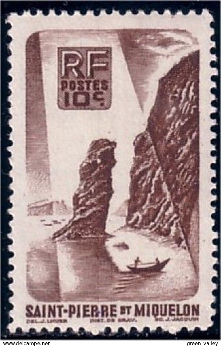 390 St-Pierre Miquelon 10c Roc Langlade Rock MNH ** Neuf (f3-SPM-83) - Unused Stamps