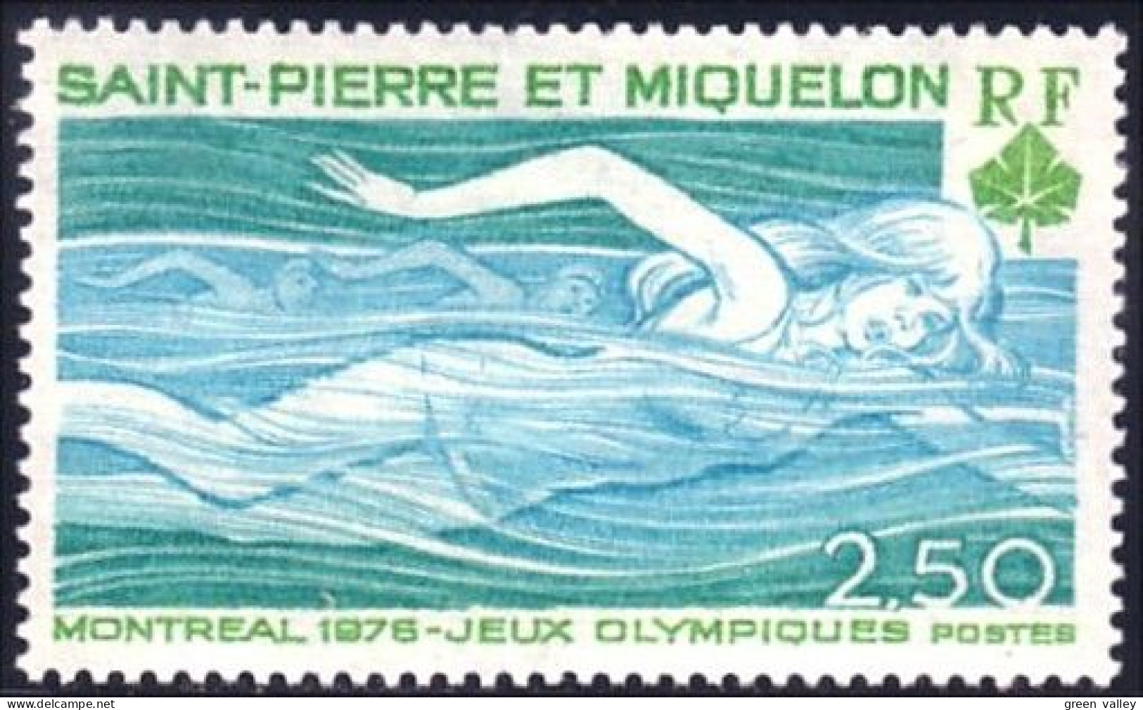 390 St-Pierre Miquelon Natation Swimming MNH ** Neuf (f3-SPM-89c) - Ete 1976: Montréal