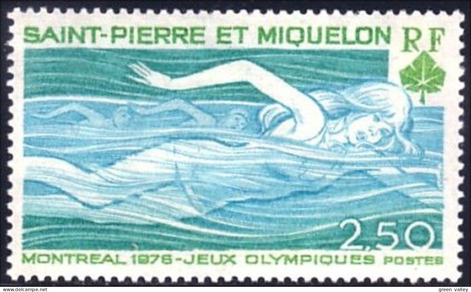 390 St-Pierre Miquelon Montreal 76 Natation MNH ** Neuf (f3-SPM-89d) - Neufs