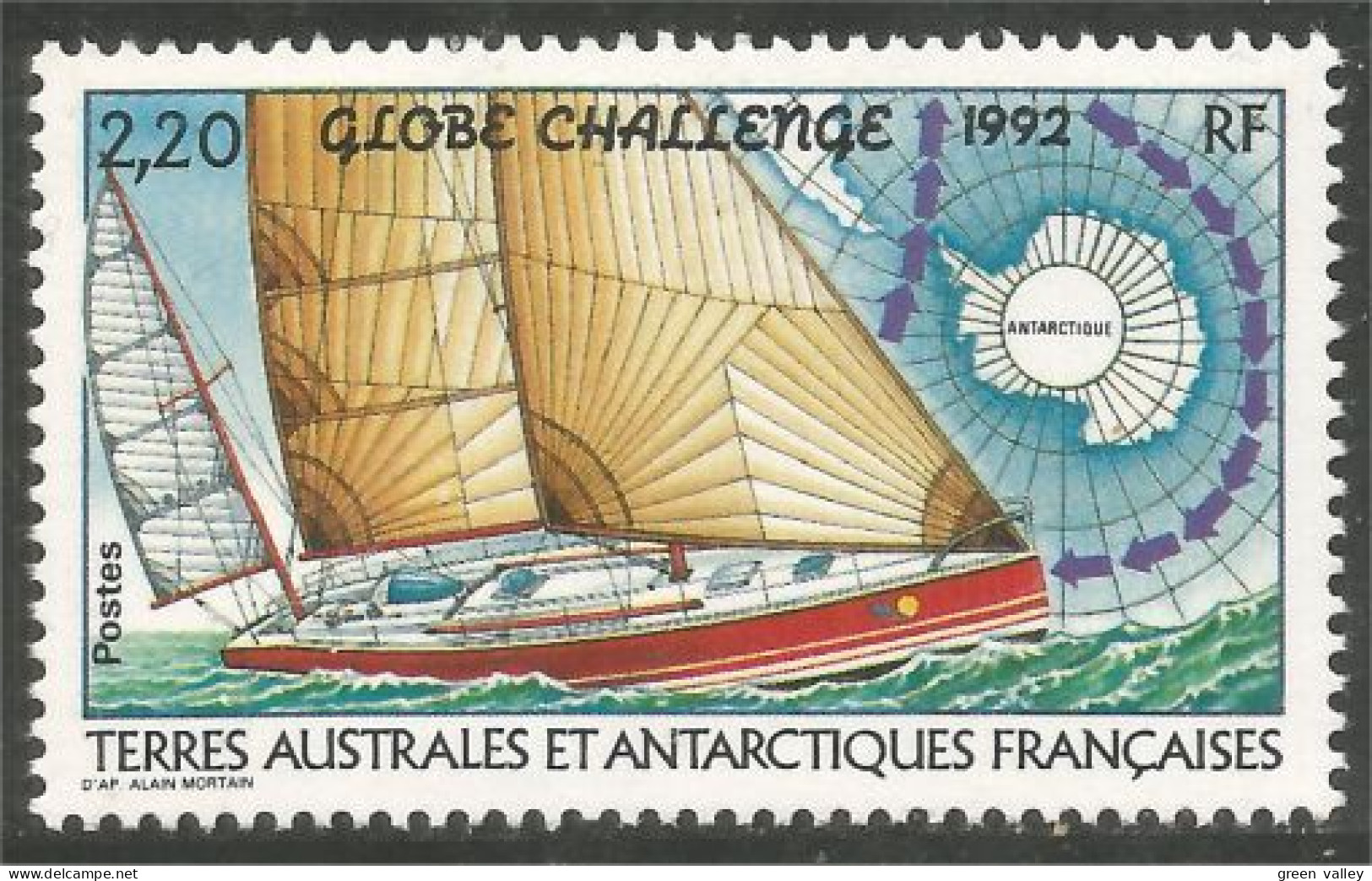 388 TAAF FSAT 165 Voilier Globe Challenge Bateau Ship Boat Schiff MNH ** Neuf (f3-TAF-140) - Barche