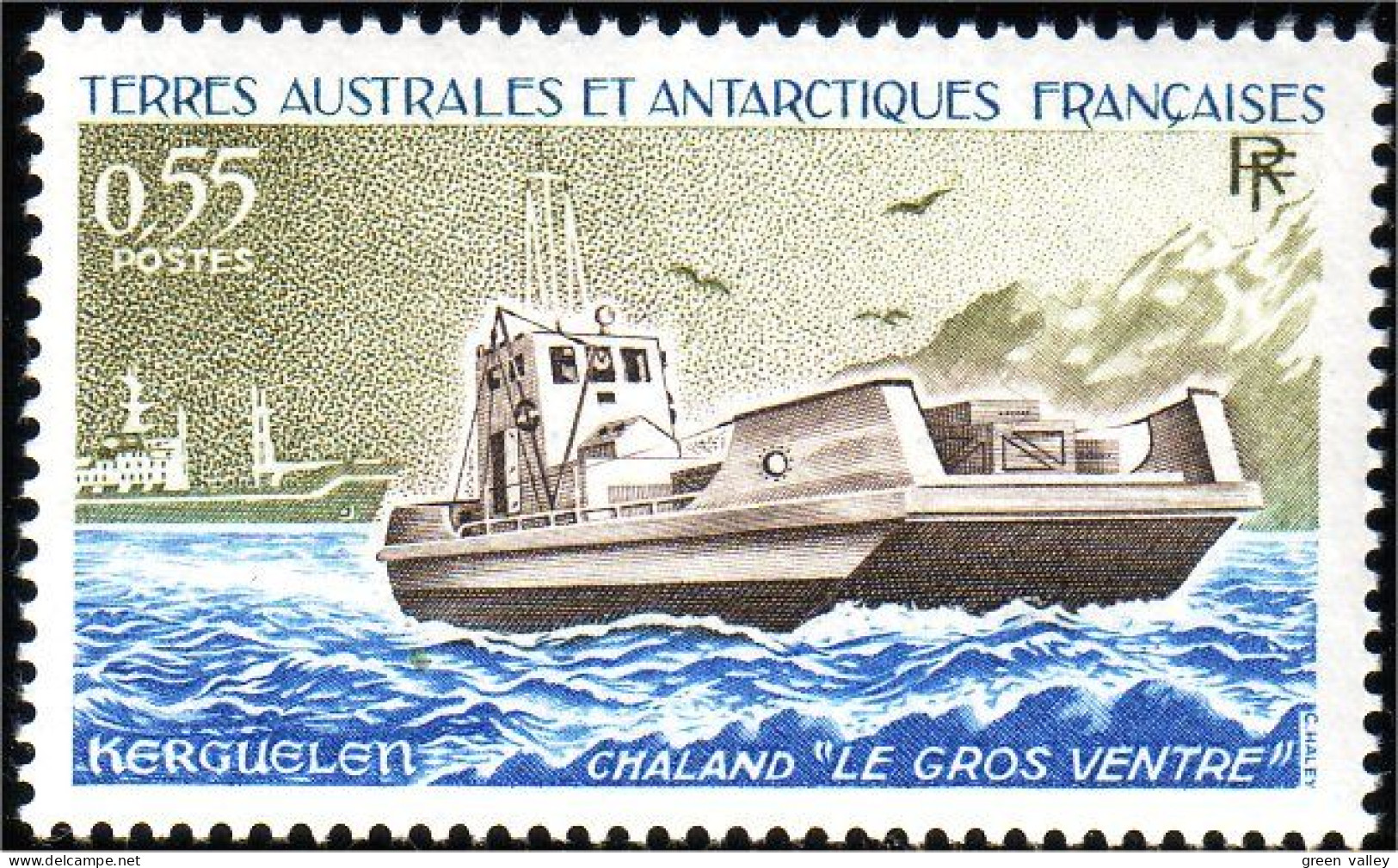 388 TAAF FSAT Chaland Le Gros Ventre Bateau Sailing Ship Schiff MNH ** Neuf (f3-TAF-33a) - Neufs