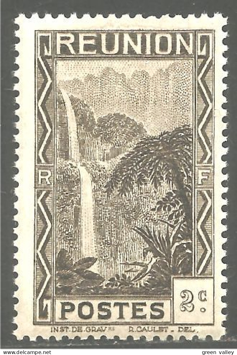 387 Réunion 2c Cascade Waterfall Salazie MH * Neuf Légère CH (f3-REU-96a) - Nuevos