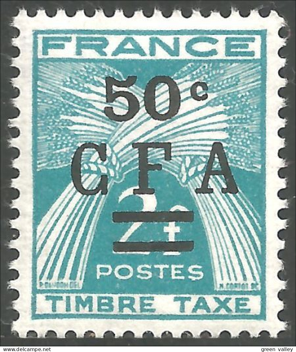 387 Réunion 1949 50c CFA SurchargeTaxe Postage Due (f3-REU-92) - Gebraucht