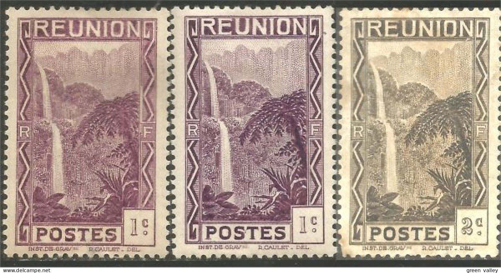 387 Réunion 1933 Cascades Salazie Avec Défauts (f3-REU-81) - Oblitérés