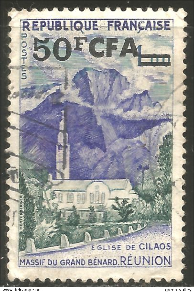 387 Réunion 1949 50f Surcharge Cilaos (f3-REU-74) - Oblitérés