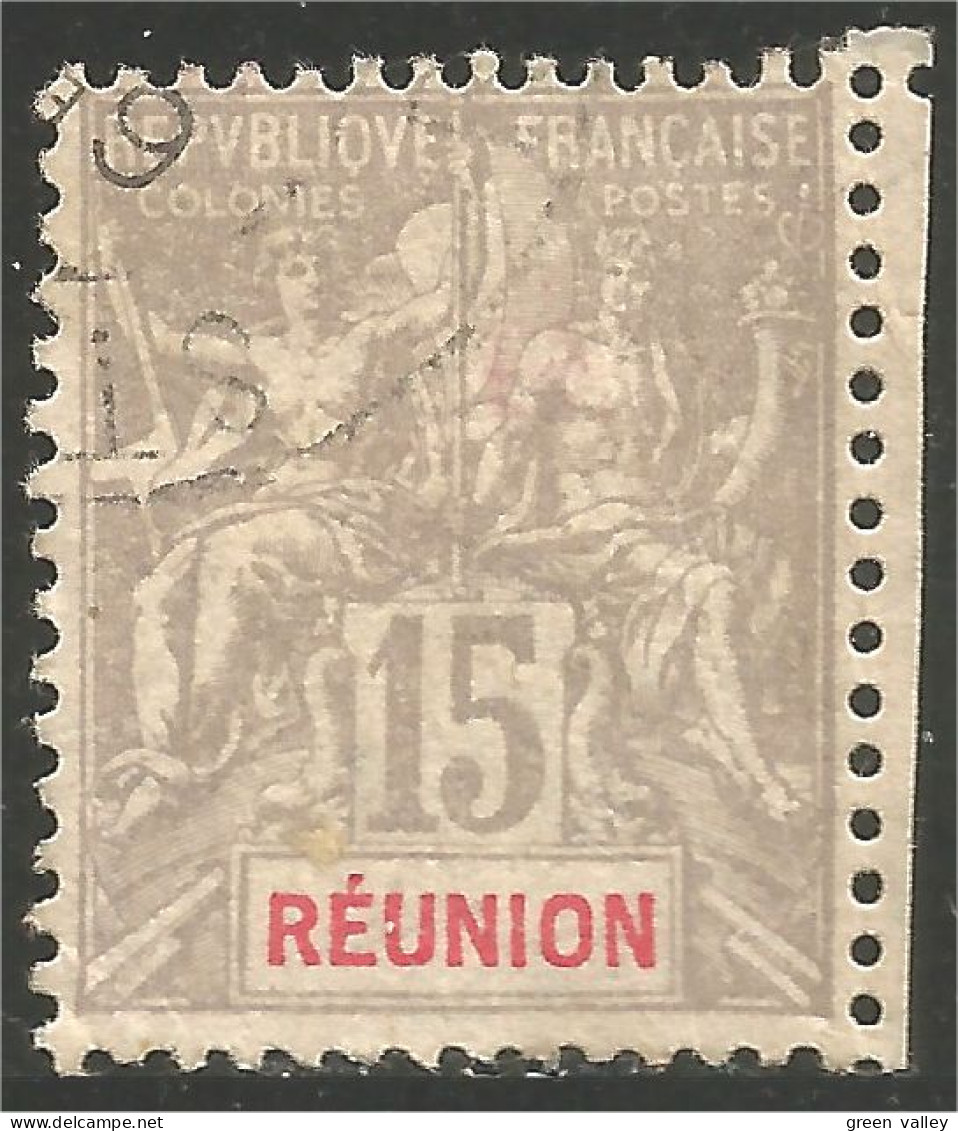 387 Réunion 1900 15c Gris (f3-REU-62) - Oblitérés