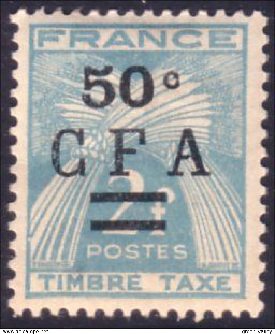 387 Réunion 50c CFA Sur Gerbes MH * Neuf (f3-REU-58) - Postage Due