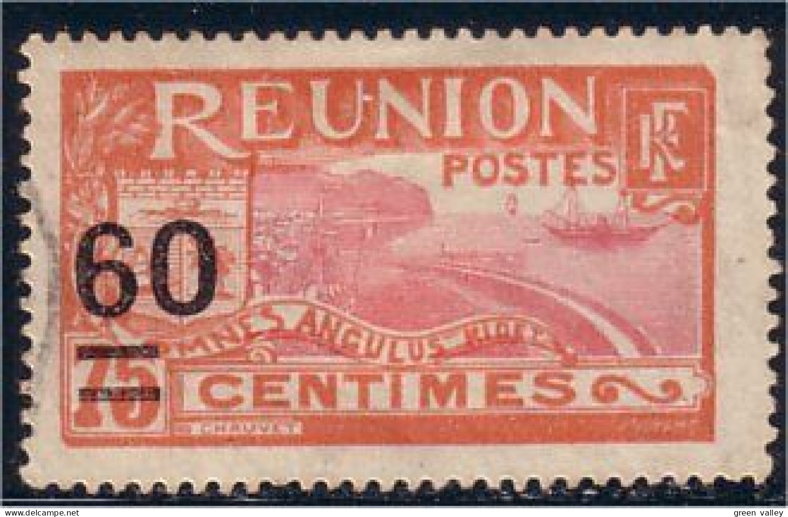 387 Réunion 60c Sur 75c (f3-REU-50) - Usados
