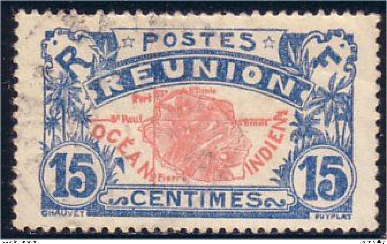 387 Réunion Quinze Centimes (f3-REU-42) - Usati