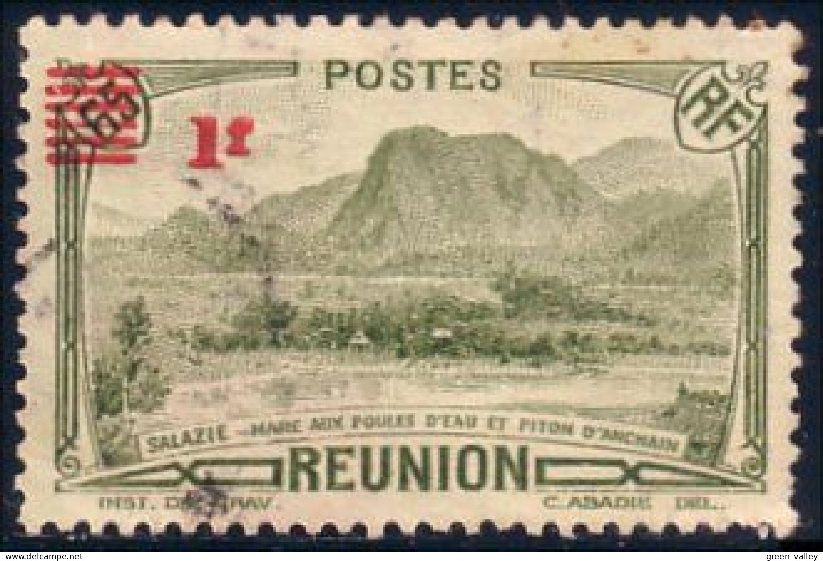 387 Réunion Un Franc Sur 0.63 (f3-REU-55) - Oblitérés