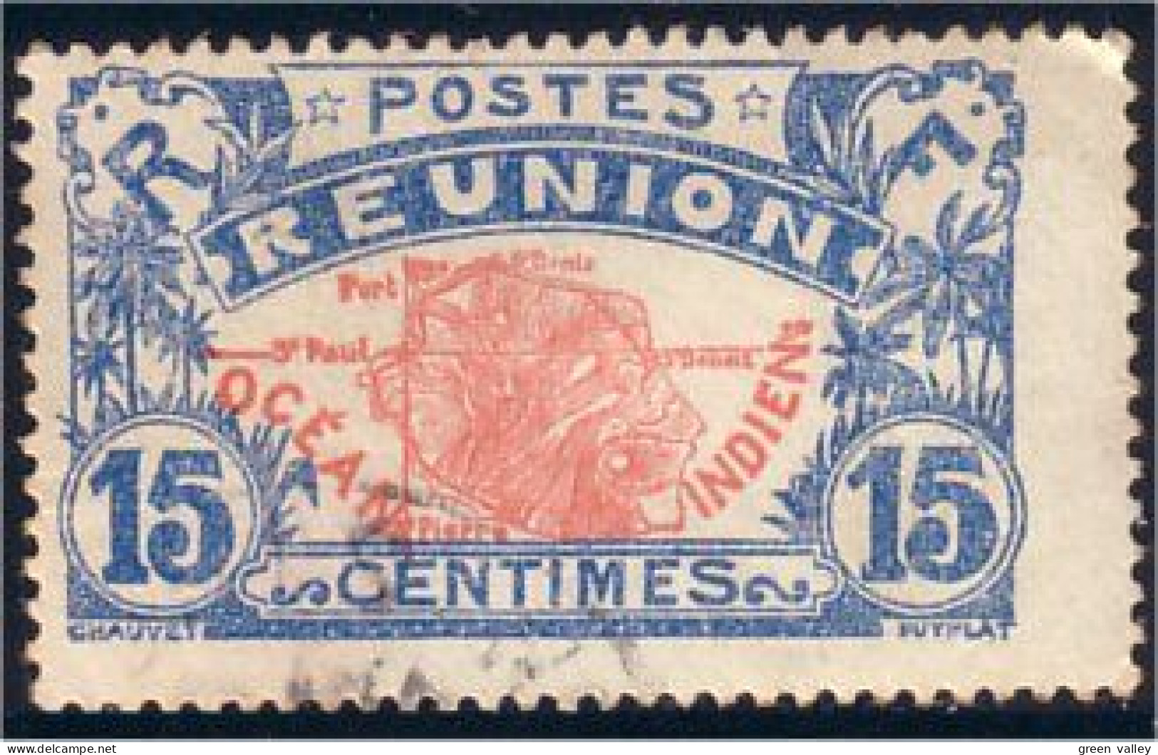 387 Réunion Quinze Centimes (f3-REU-43) - Oblitérés