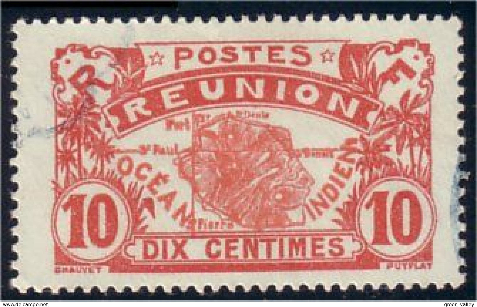 387 Réunion Dix Centimes (f3-REU-41) - Usados