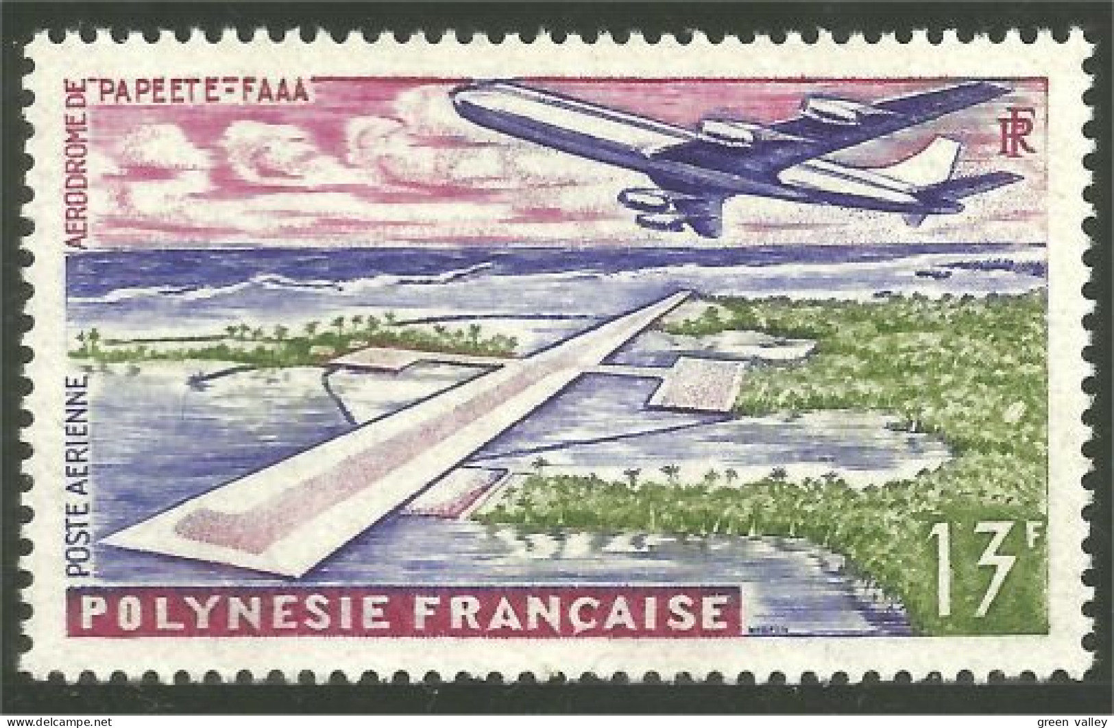 386 Polynesie Aéroport Papeete Avion Airplane Jet MNH ** Neuf (f3-POL-19) - Aerei