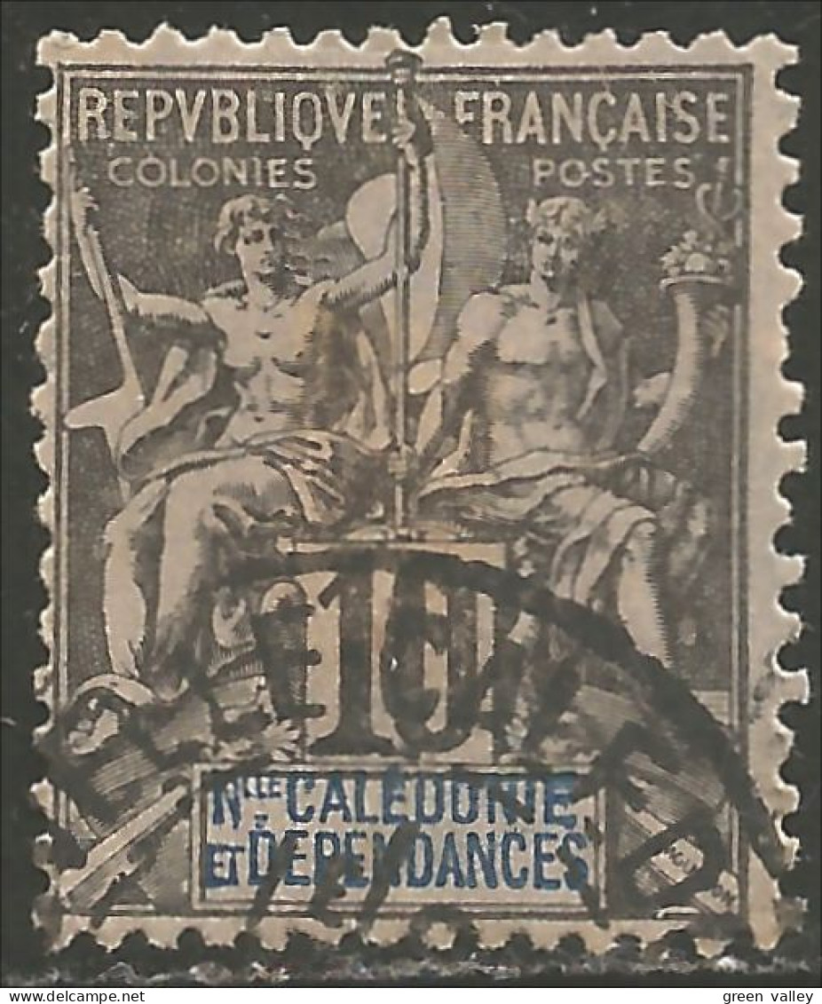 383 Nouvelle Calédonie 1892 10c Noir (f3-NC-52) - Usati