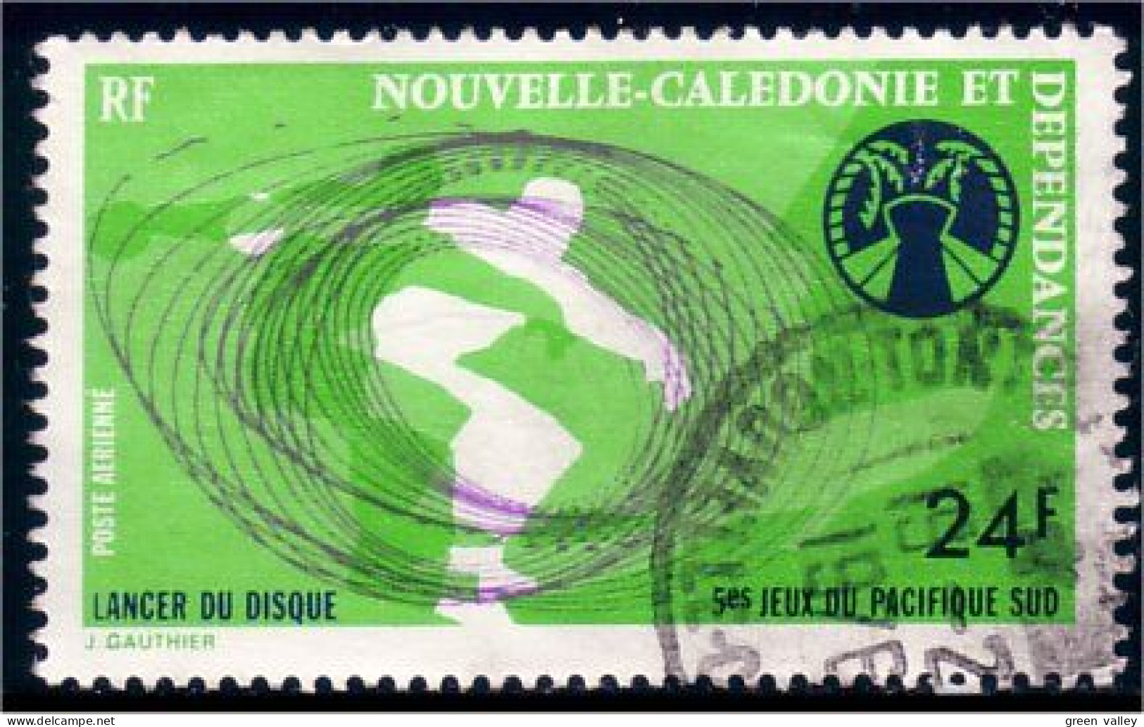 383 Nouvelle Calédonie Lancer Du Disque Disk Throw (f3-NC-35) - Used Stamps