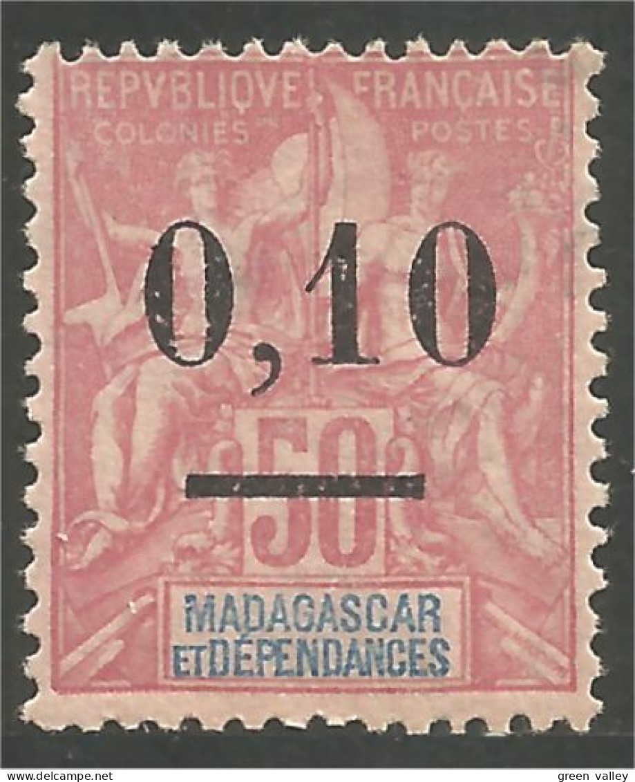 382 Madagascar 1902 0.10 Sur 50c Sans Gomme No Gum (f3-MDG-36) - Neufs