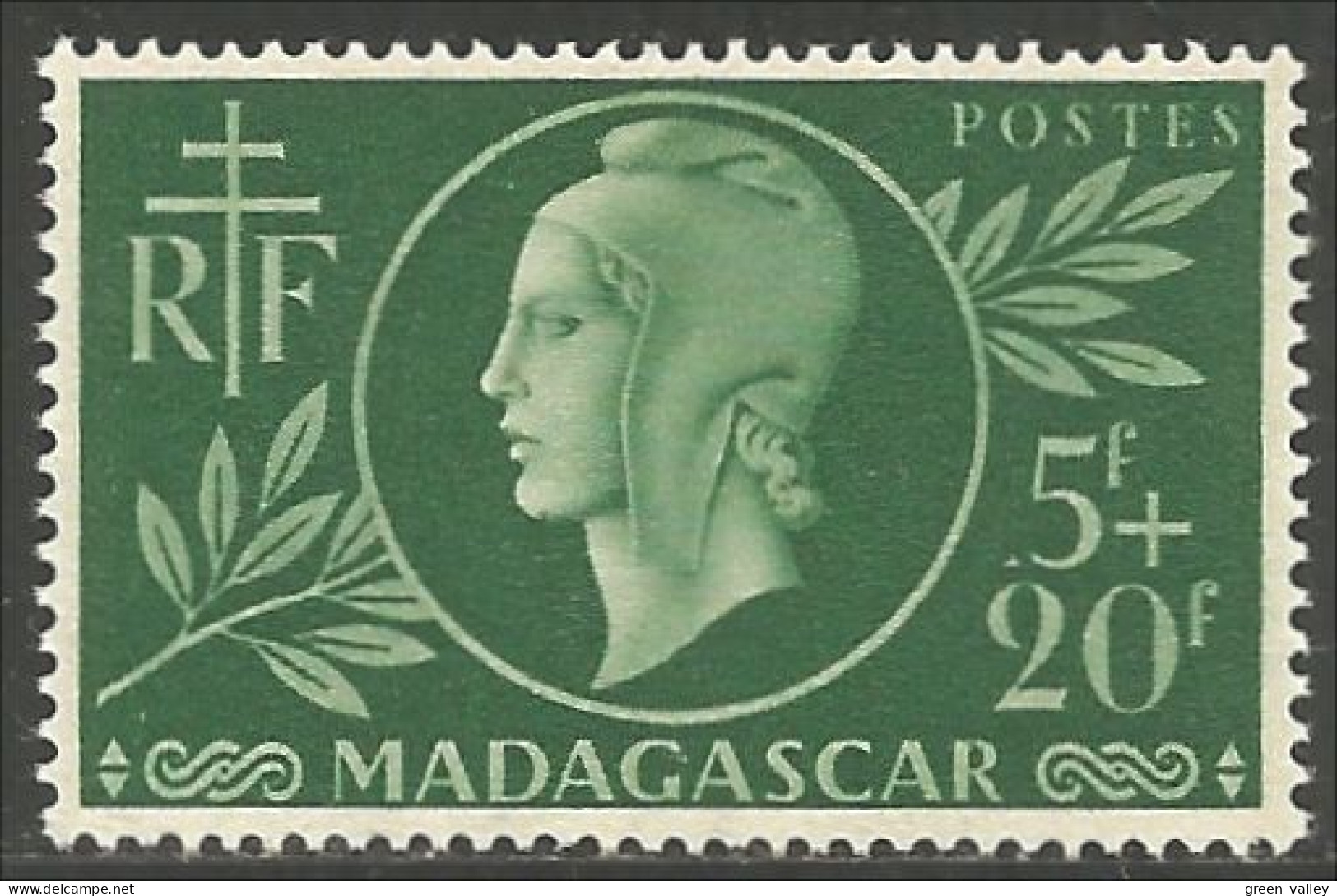 382 Madagascar 1944 5f+20f Entraide Française MNH ** Neuf (f3-MDG-32) - 1944 Entraide Française