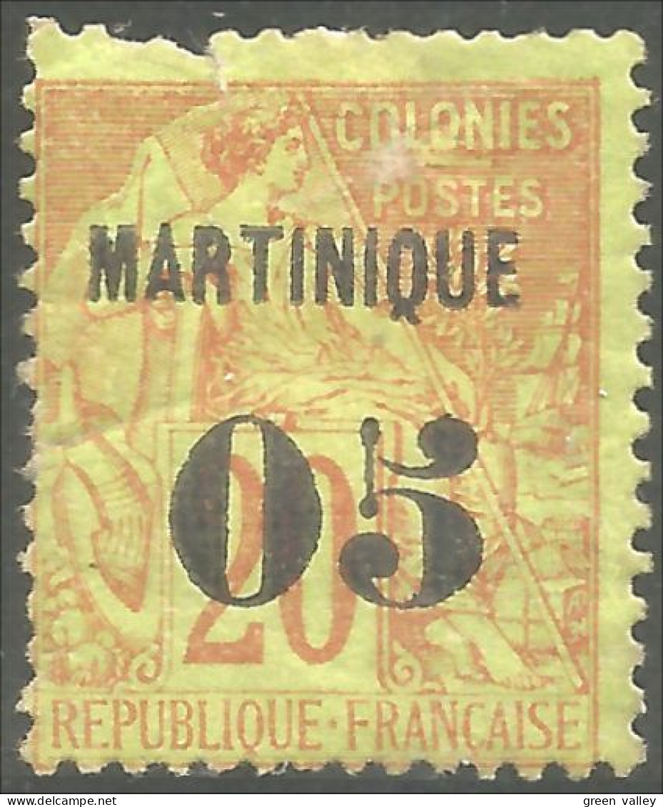 381 Martinique 1888 Colonies Françaises Surchargé 05 Sur 20c Brique Vert MH * Neuf (f3-MAR-12) - Otros & Sin Clasificación