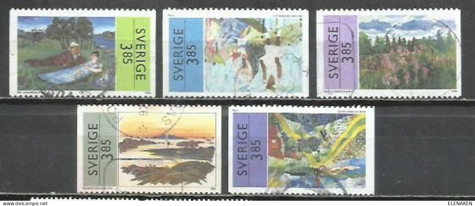 5493-SERIE COMPLETA SUECIA SERVIGE 1996 Nº 1927/1931 ARTE PINTURA - Gebruikt