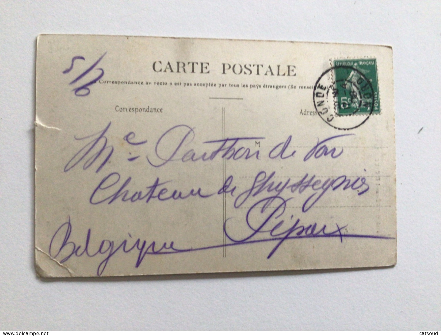 Carte Postale Ancienne (1908) Condé Sur L’Escaut  Le Vieux Château (Musée) - Conde Sur Escaut
