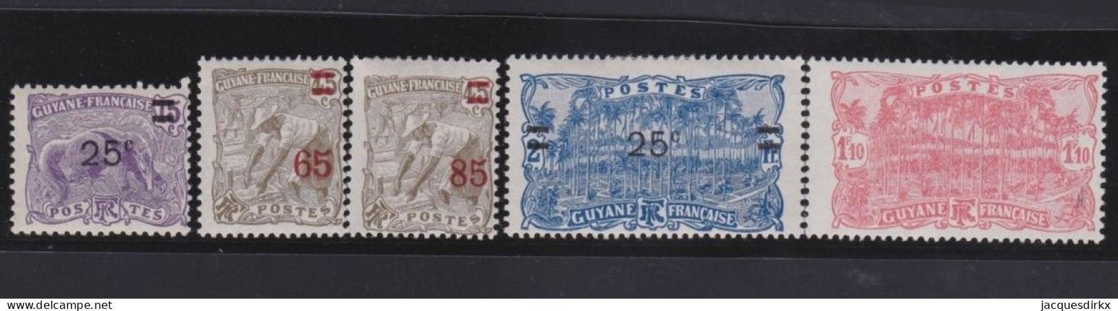 Guyane   .  Y&T   .    5 Timbres   .      *   .    Neuf Avec Gomme - Nuovi