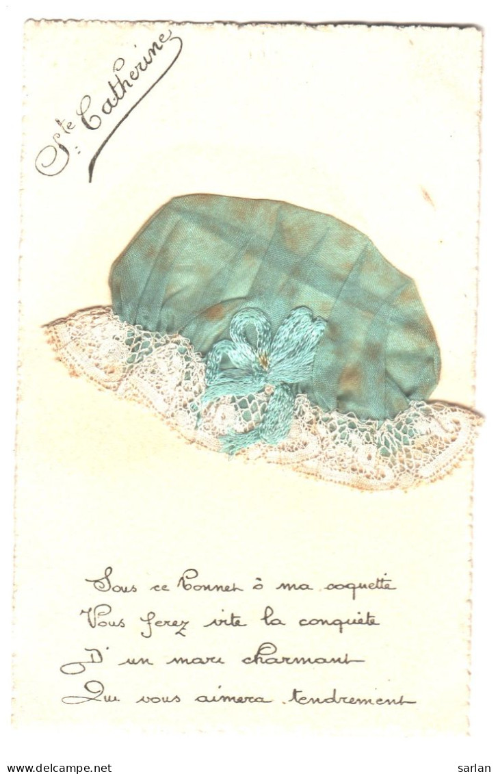 Bonnet De Ste Catherine , Bonnet Bleu En Dentelle Et Tissu , * 519 02 - Prénoms