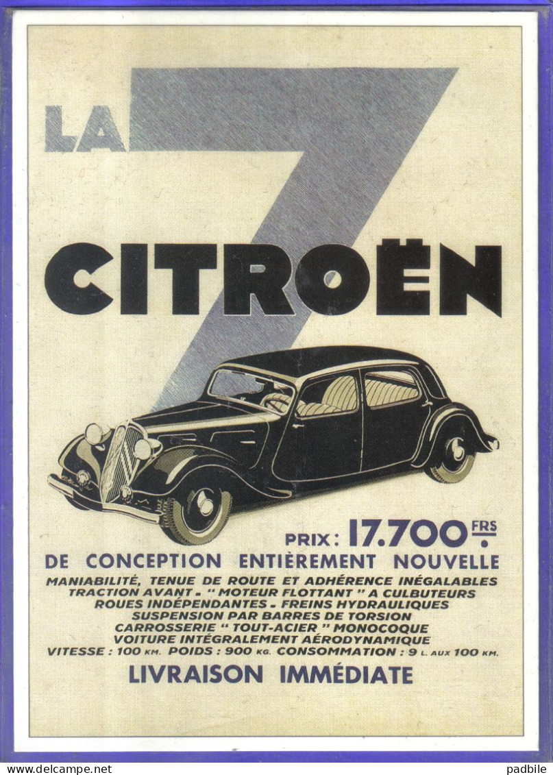 Carte Postale Automobile Citroën Traction  1934    Très Beau Plan - Le Mans