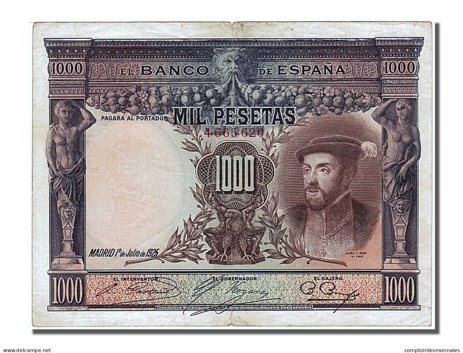 Billet, Espagne, 1000 Pesetas, 1925, 1925-07-01, KM:70c, TTB+ - 1000 Peseten