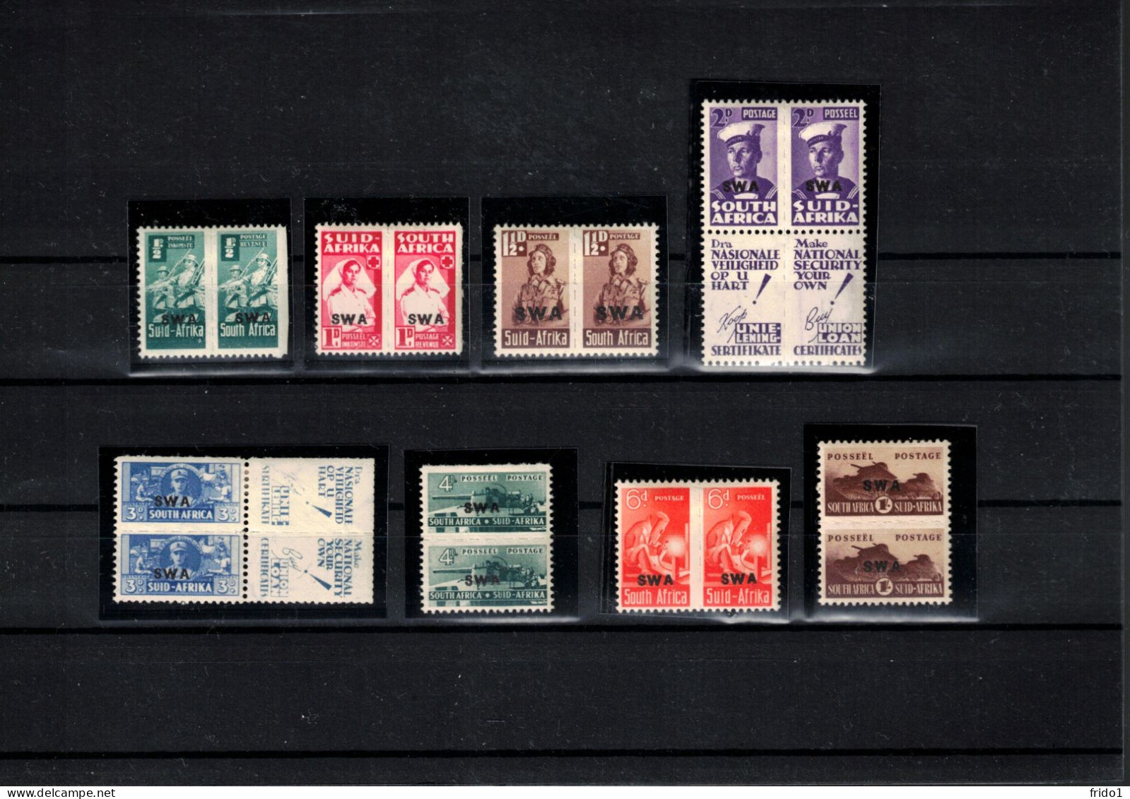 South West Africa 1942-1944 Complete Set In Pairs Postfrisch Mit Falz / LMM - Südwestafrika (1923-1990)