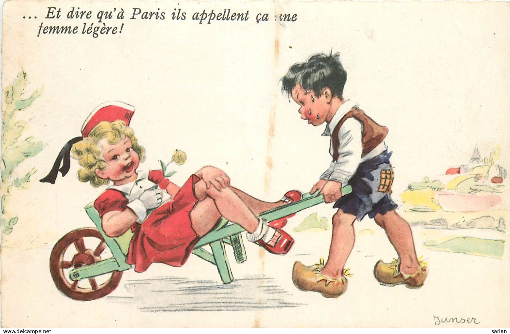 Illustration De JANSER , Enfants Et Brouette , * 522 83 - Janser