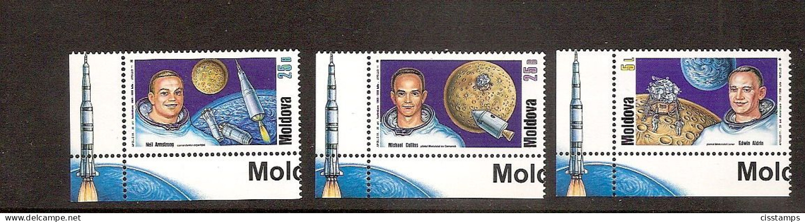 MOLDOVA 1999●30th Anniversary Of Apollo Moon Landing●Space●●Weltraum /Mi312-14 MNH - Moldavie