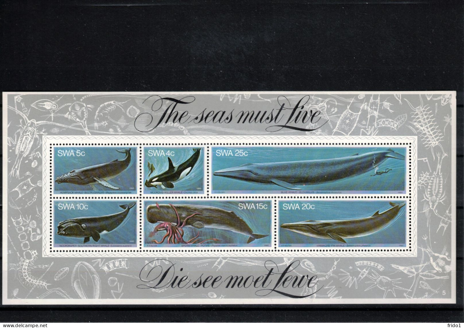 South West Africa 1980 Whales Block Postfrisch / MNH - Walvissen