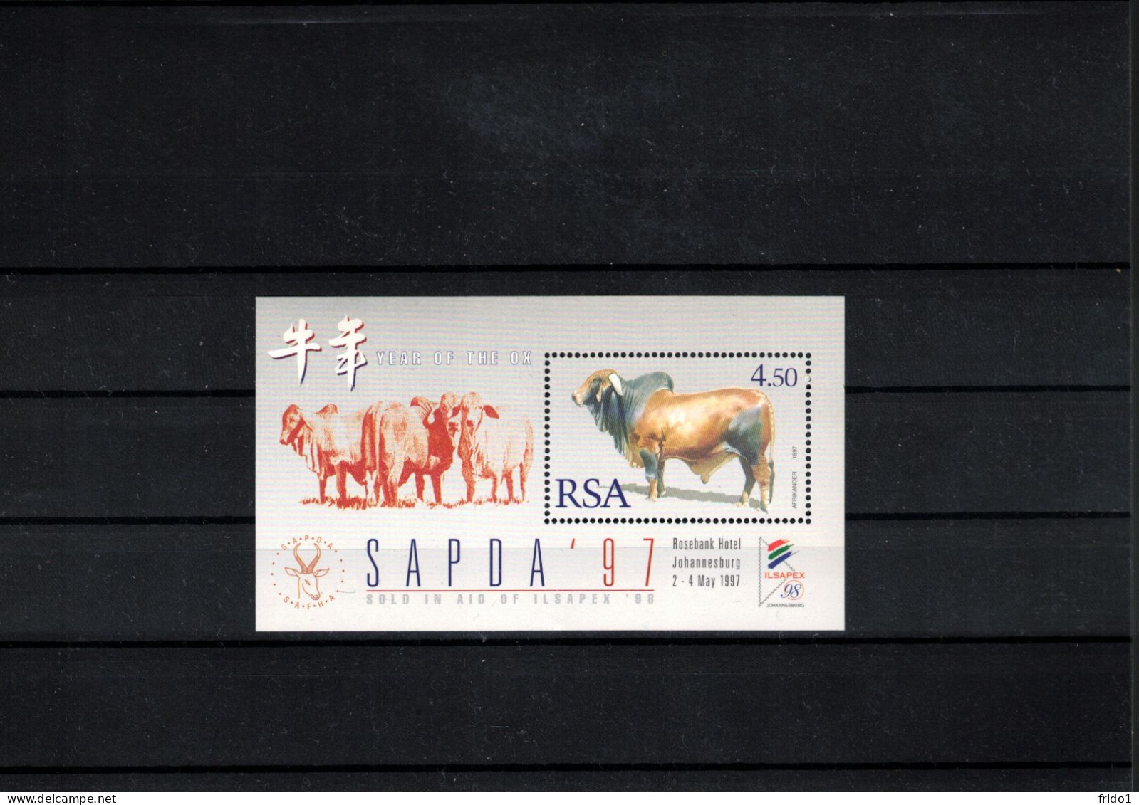 South Africa 1997 Year Of The Ox Block Postfrisch / MNH - Nouvel An Chinois
