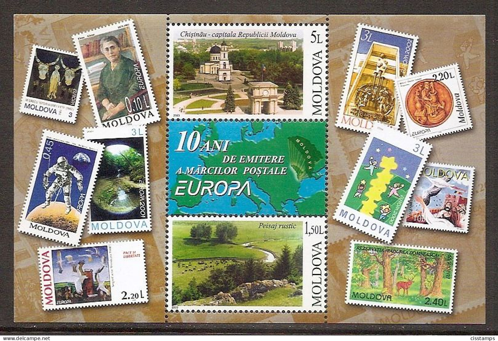 MOLDOVA 2003●10th Anniversary Moldavian EUROPA Issues●Stamp On Stamp /MiBl 29 MNH - 2003