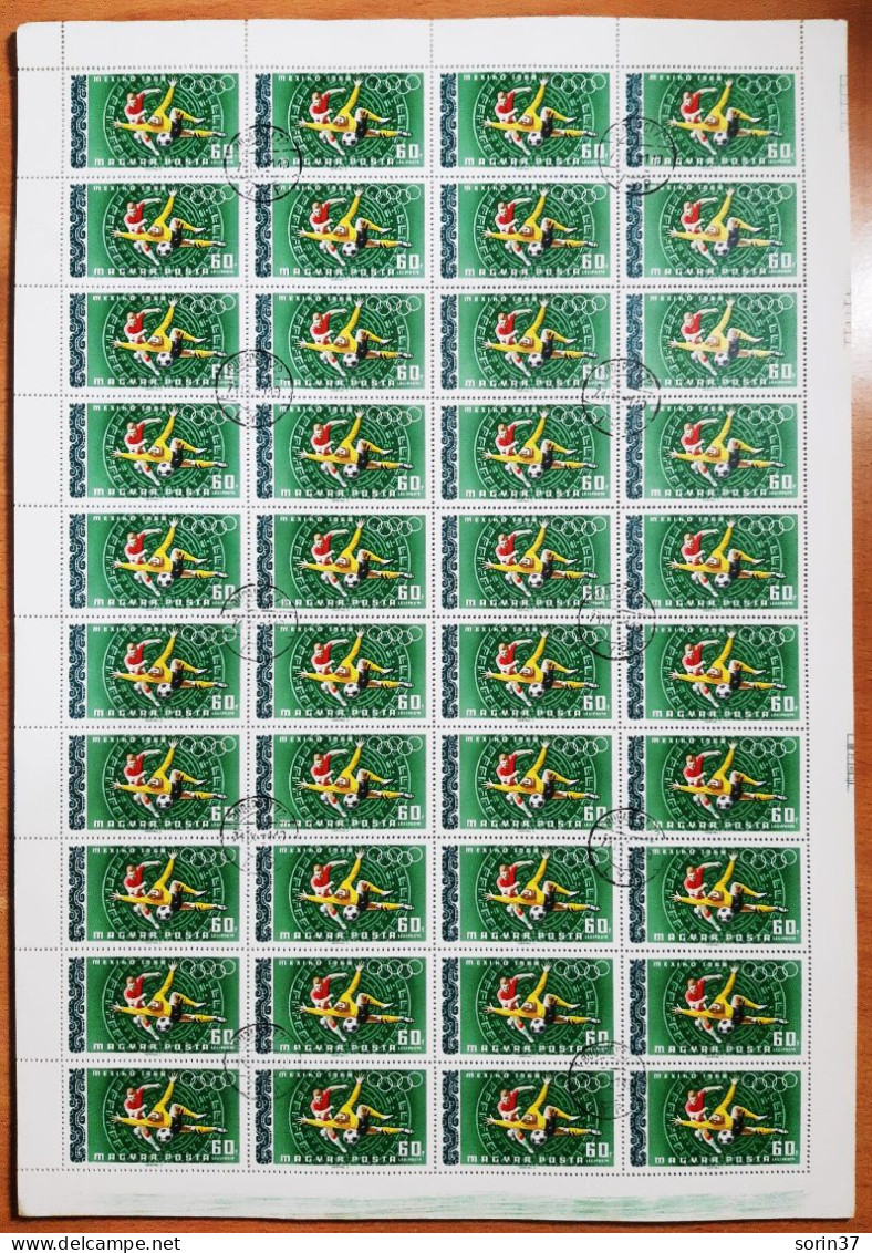 Hungria Pliego 40 Sellos Año 1968 Usado  J.O. Mexico - Deportes - Used Stamps