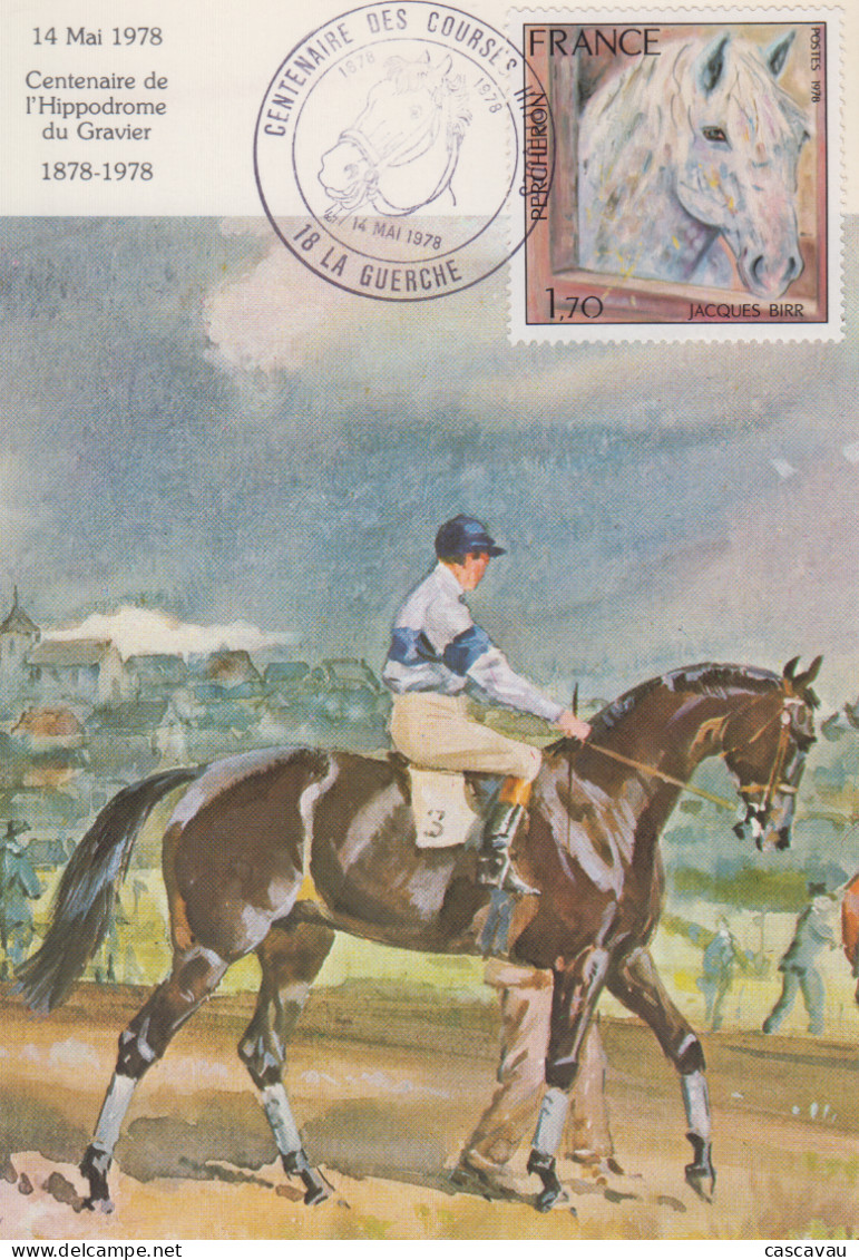 Carte   FRANCE   Centenaire   Des  Courses   Hippiques    LA  GUERCHE   1978 - Horses