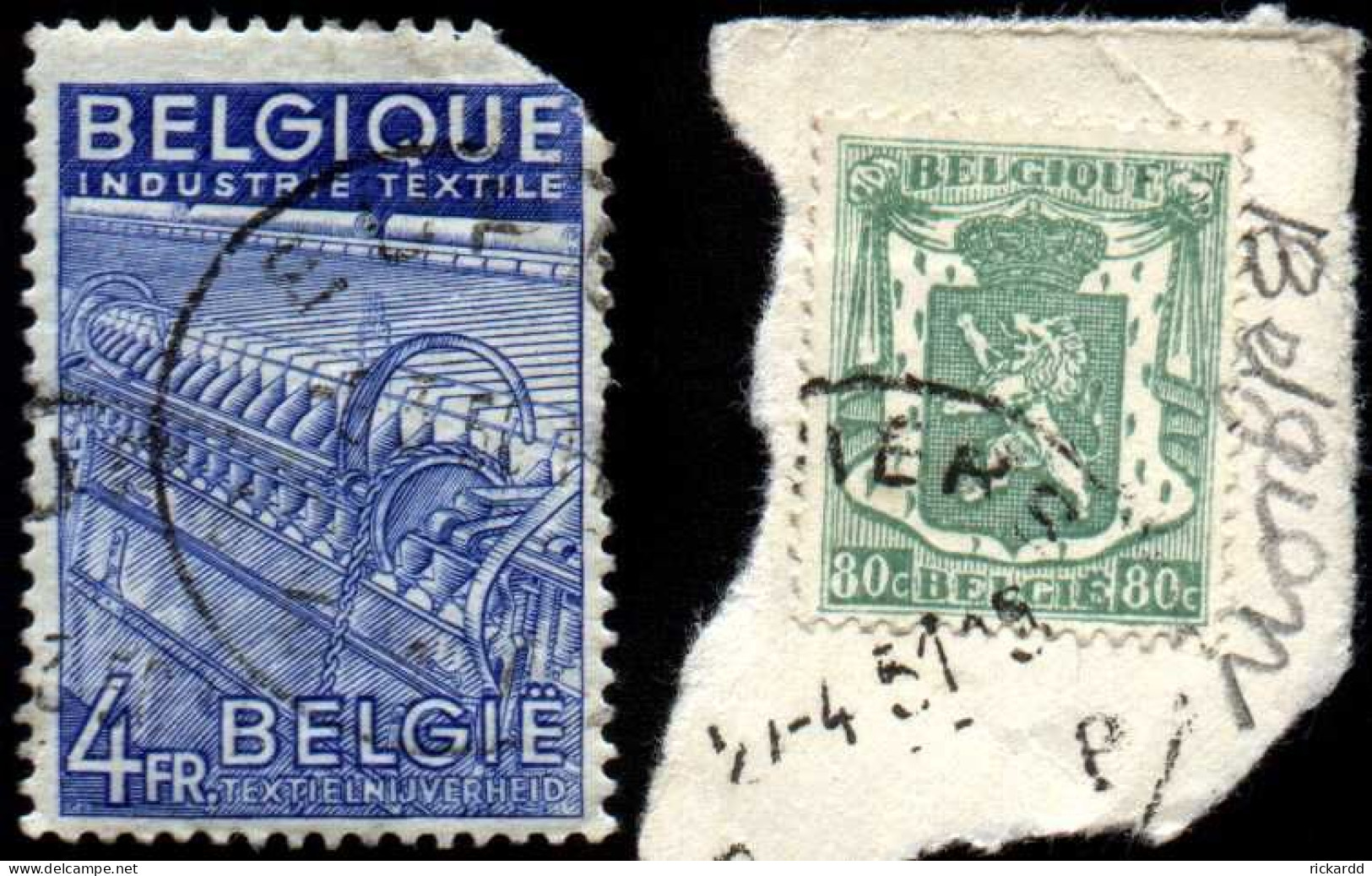 2 Used Belgian Stamps - Gebruikt