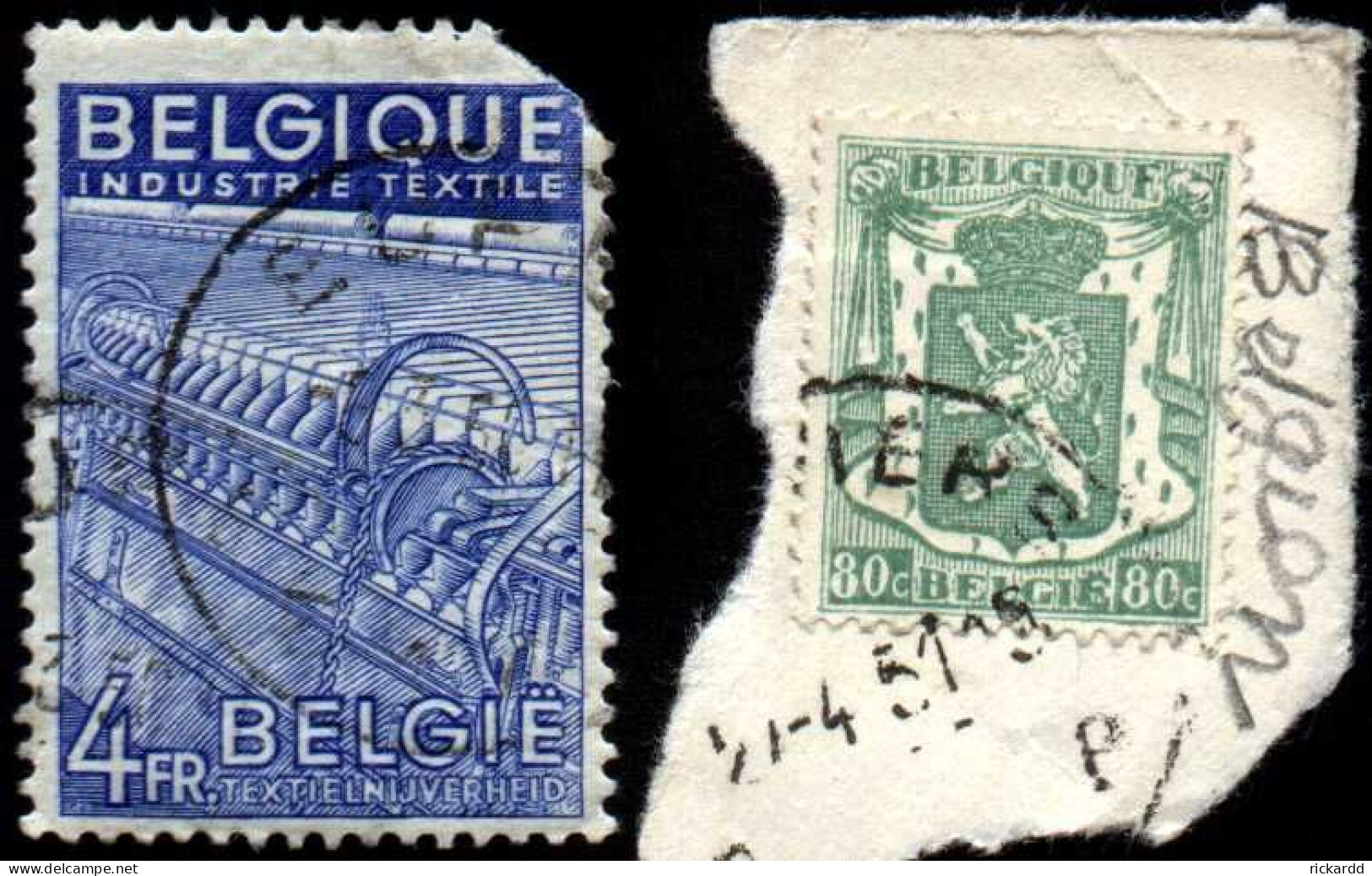 2 Used Belgian Stamps - Oblitérés