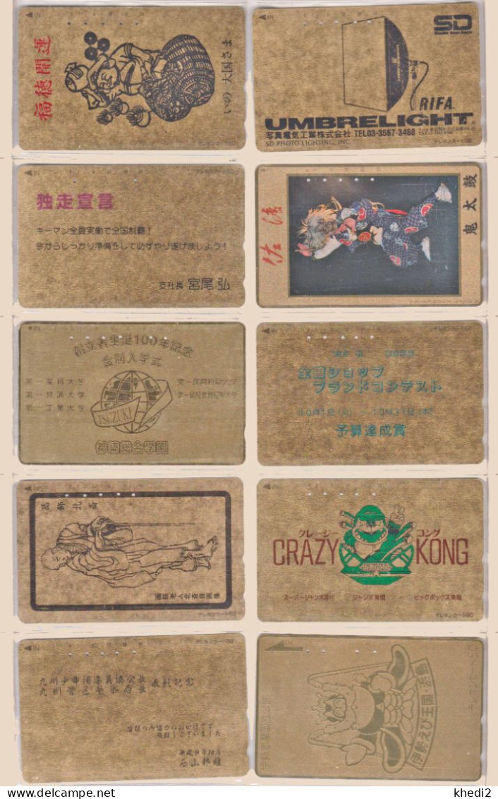 LOT De 50 Télécartes DOREES JAPON - JAPAN GOLD Phonecards - Collezioni