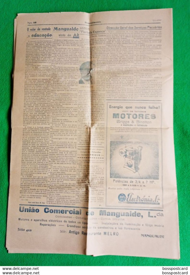 Mangualde - Jornal Renascimento De 15 De Janeiro De 1948 - Imprensa. Viseu. Portugal. - Informations Générales