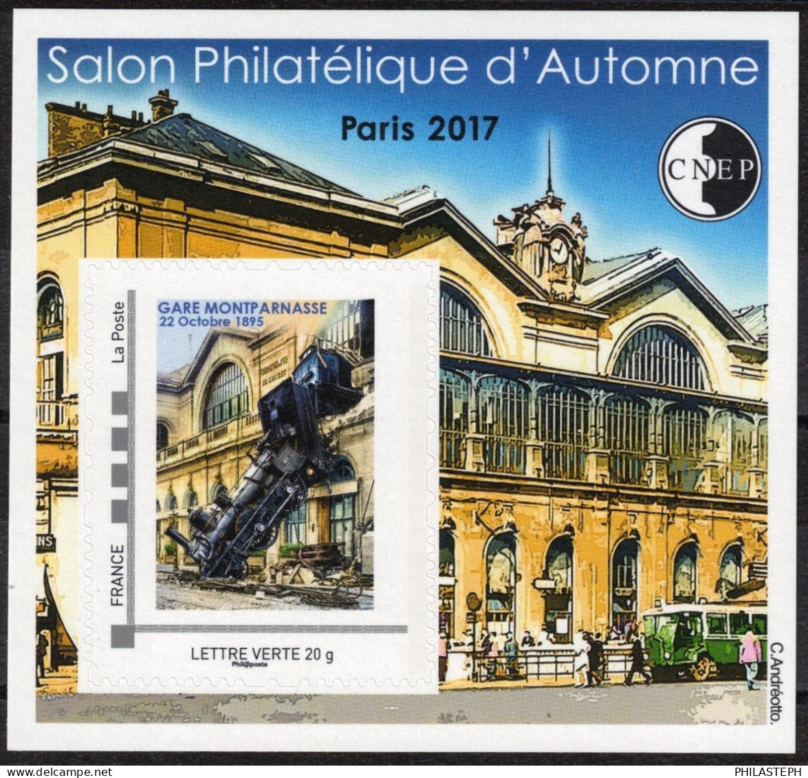 FRANCE CNEP 76 2017 - Salon Philatélique D'automne  - L'accident Ferroviaire De La Gare Montparnasse Du 22 Octobre 1895 - CNEP