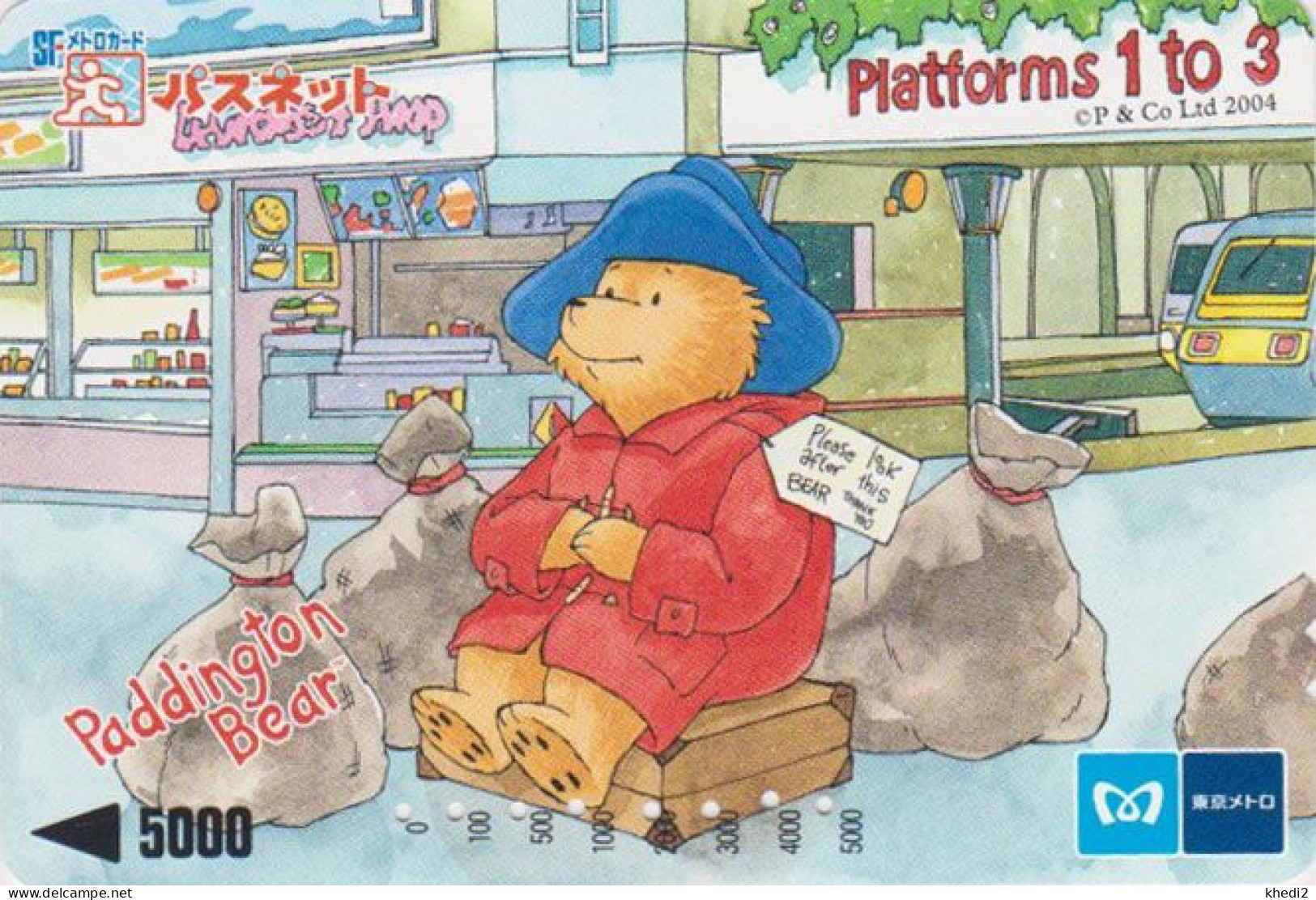 Carte JAPON -  BD Comics - OURS PADDINGTON / Départ Voyage Valise - TEDDY BEAR JAPAN Prepaid Metro Card - BÄR - BD