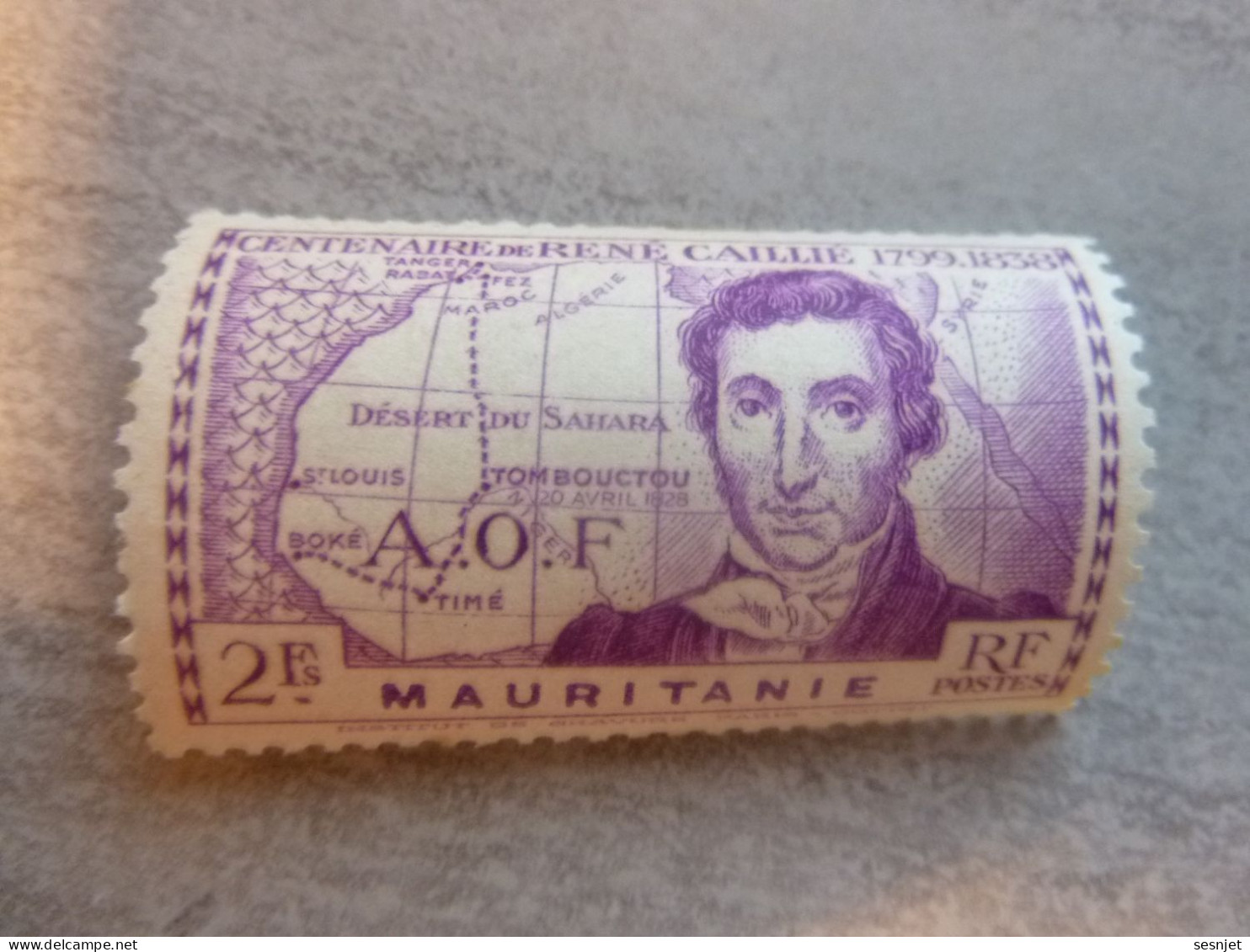 René Caillié (1709-1838) - A.o.f. - Mauritanie - 2f. - Yt 96 - Violet - Neuf - Année 1939 - - Unused Stamps