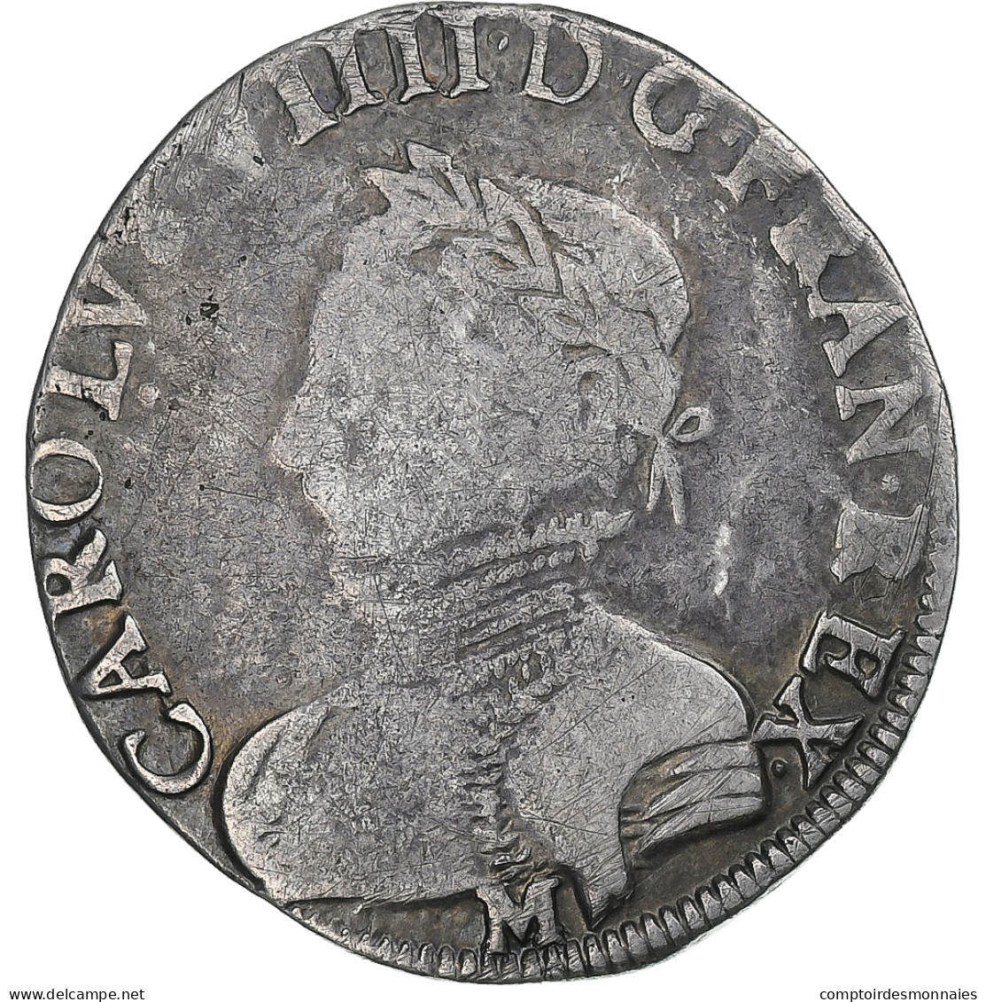 France, Charles IX, Teston, 1565, Toulouse, Argent, TB+, Gadoury:429 - 1560-1574 Charles IX