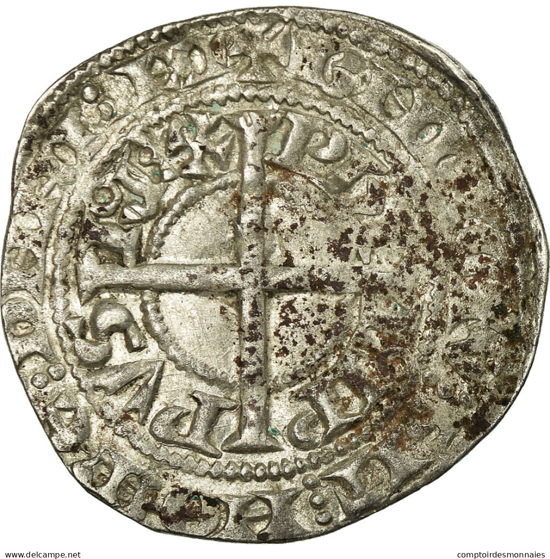 France, Philippe VI, Gros à La Couronne, 1340-1350, Argent, TTB, Duplessy:262B - 1328-1350 Philipp VI.