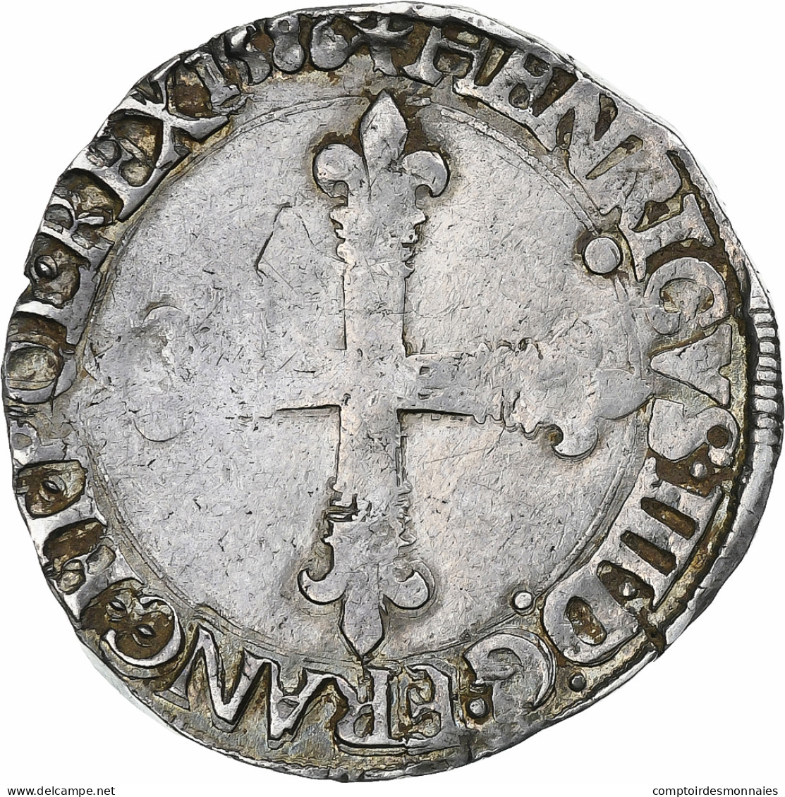 France, Henri III, 1/4 Ecu, 1586, Nantes, Argent, TB+, Gadoury:494 - 1574-1589 Heinrich III.