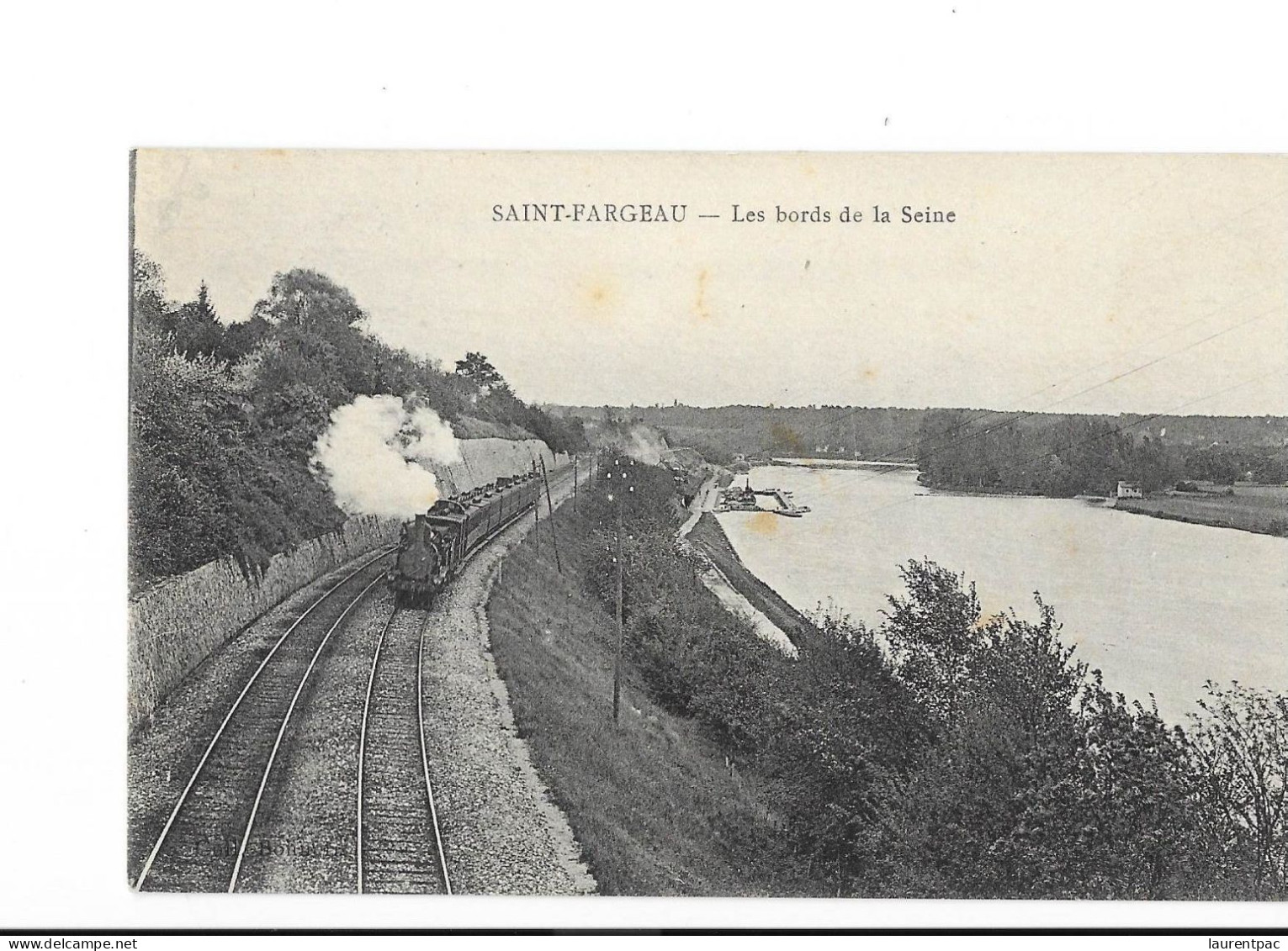 Saint-Fargeau - Les Bords De La Seine - Train - édit.   + Verso - Saint Fargeau Ponthierry