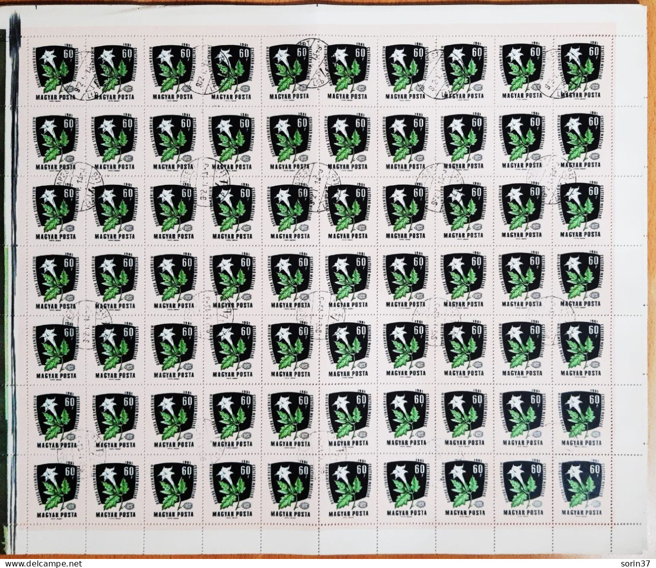 Hungria Pliego 70 Sellos Año 1961  Usado Flores - Used Stamps
