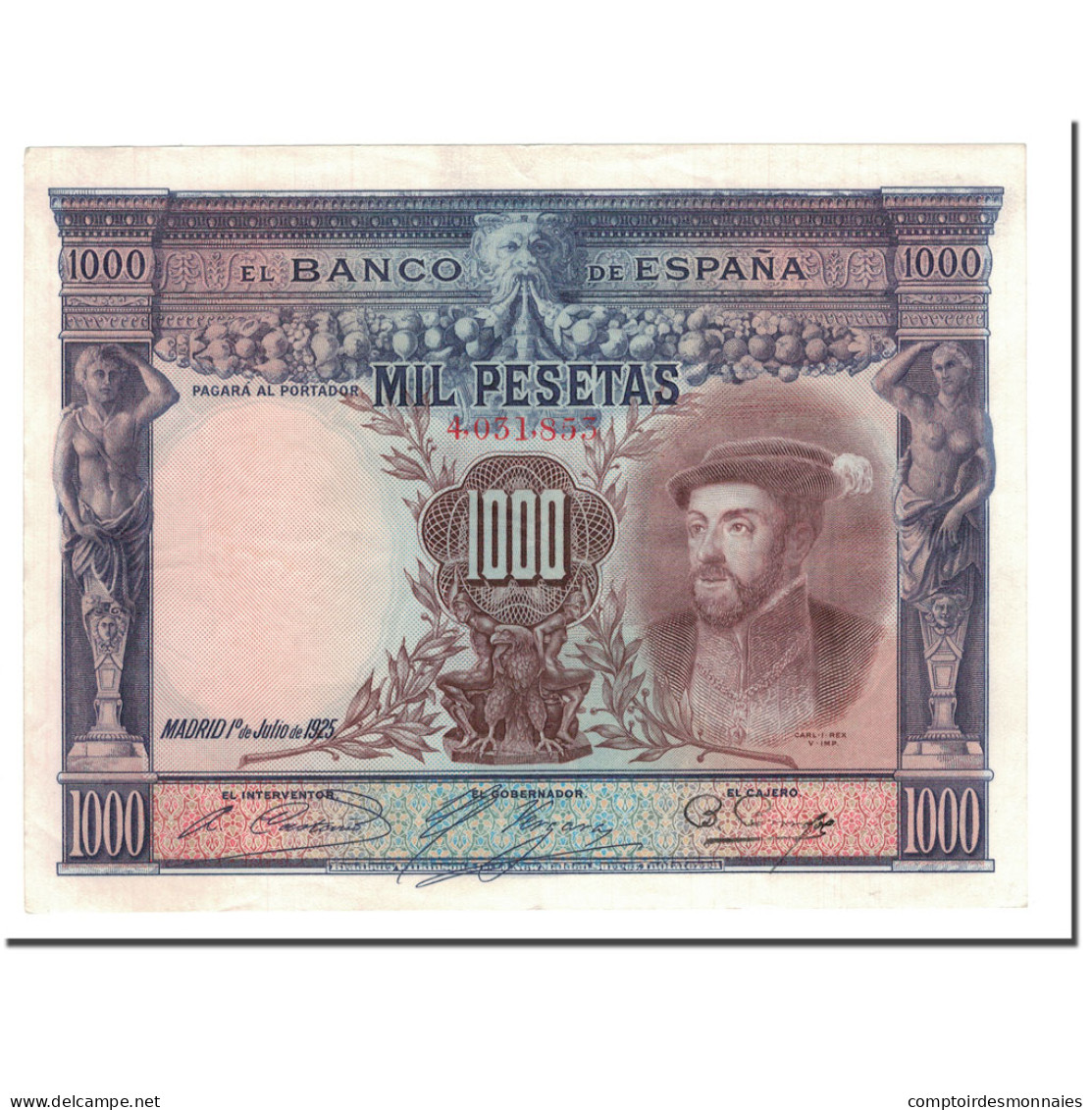 Billet, Espagne, 1000 Pesetas, 1925, 1925-07-01, KM:70c, SUP - 1000 Peseten