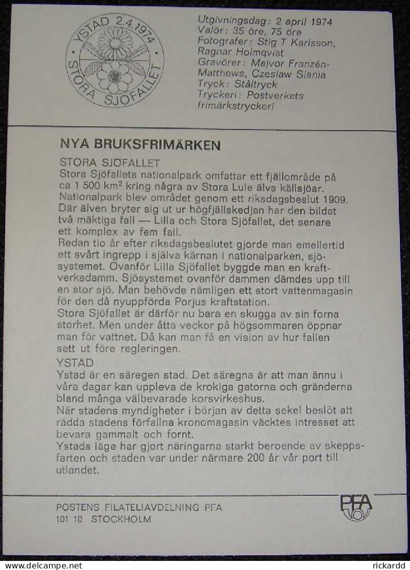 Sweden - Inset For FDC 2/4 1974 Nya Bruksfrimärken - FDC